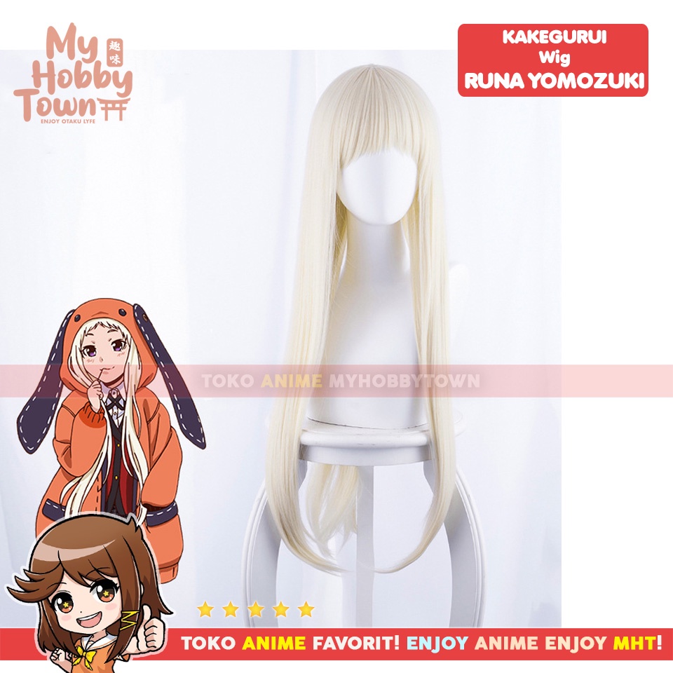 Wig Cosplay Anime Kakegurui : Runa Yomozuki Rambut Palsu