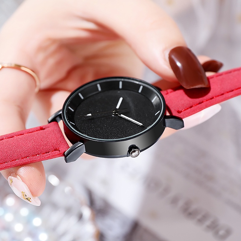 (BISA COD) Jam Tangan Quartz Strap PU Analog Casual Gaya Retro Cute Wanita Watch Korean Fashion