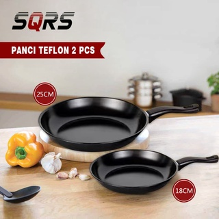 Teflon frypan set 2in1 diameter 18cm dan 25cm