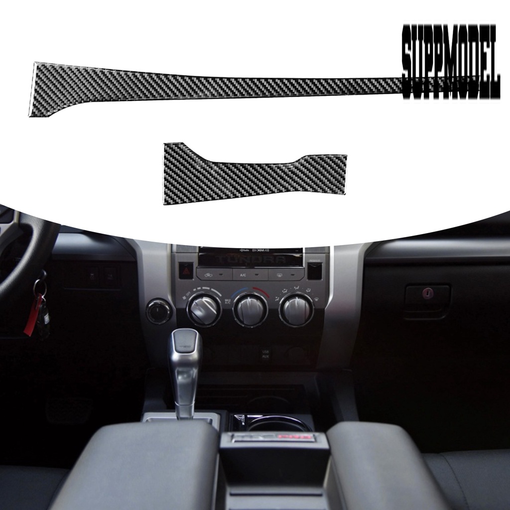 Suppmodelx &lt; 2Pcs / Set Stiker Strip Carbon Fiber Kuat Mudah Dipasang Untuk Dekorasi Interior Mobil Toyota Tundra 2014-2018