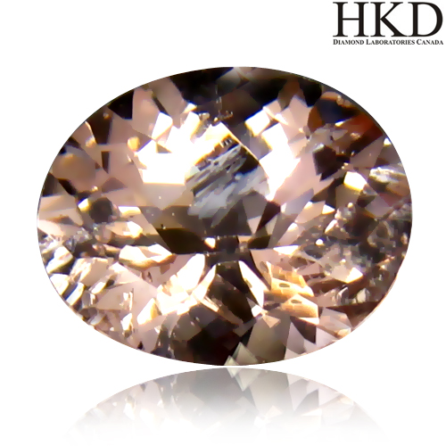 HKD Certified VS Oval 1.85ct 9x7x5mm Natural unheated Orangy Pink Morganite Brazil MG105