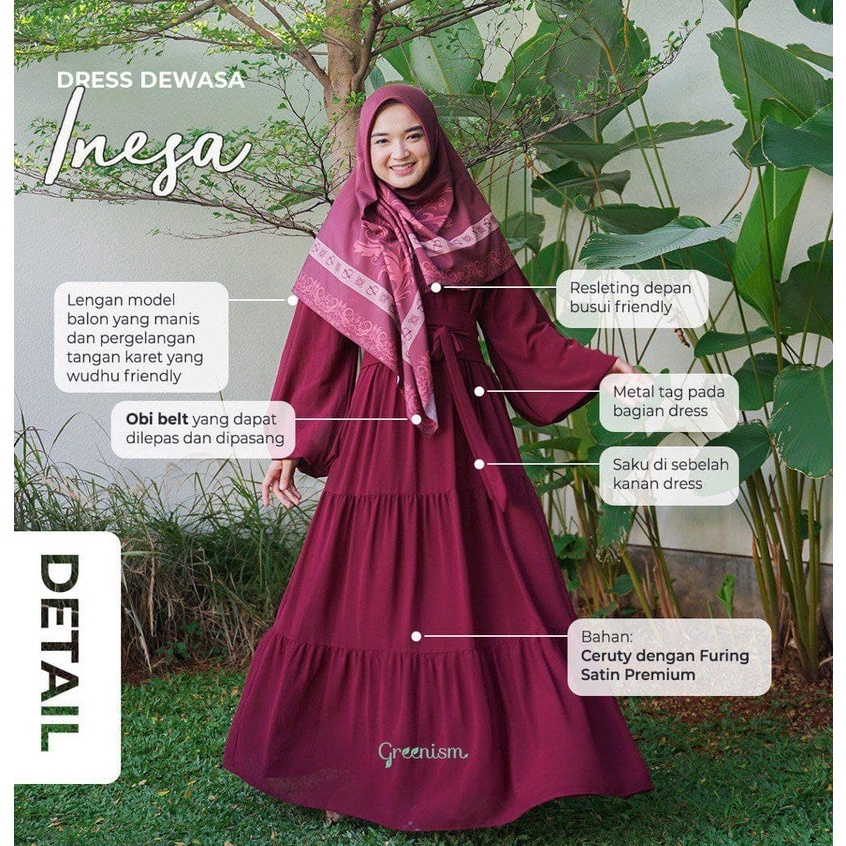 Greenism Sarimbit Raya INESA &amp; IHSAN (Broken White) Quality Premium Syari'i - Set Family