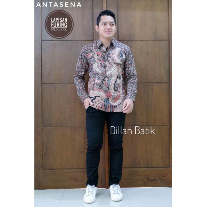 KEMEJA BATIK PRIA TERBARU BATIK LAPIS FURING MINUL PINK BATIK SOLO LENGAN PANJANG EKSKLUSIVE