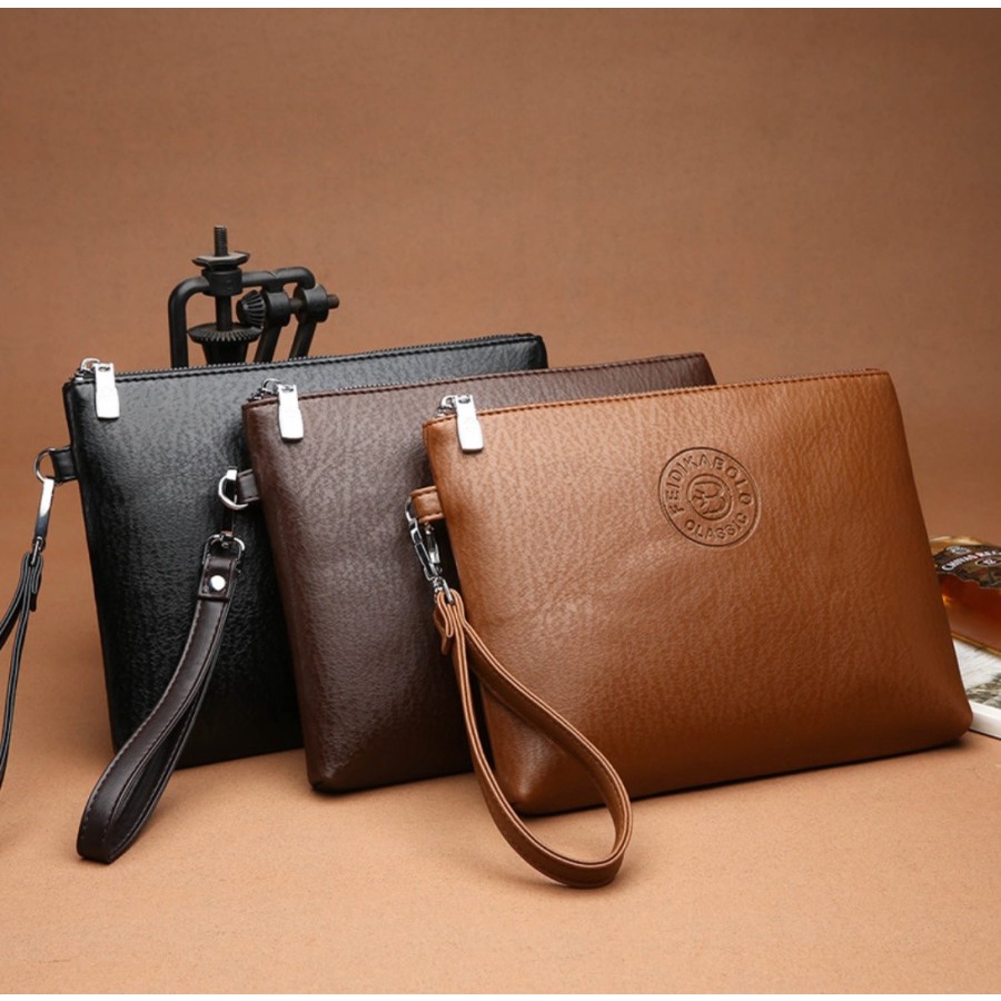 Business Clutch PU Leather Madrid Tas Tangan Handbag Pria Wanita