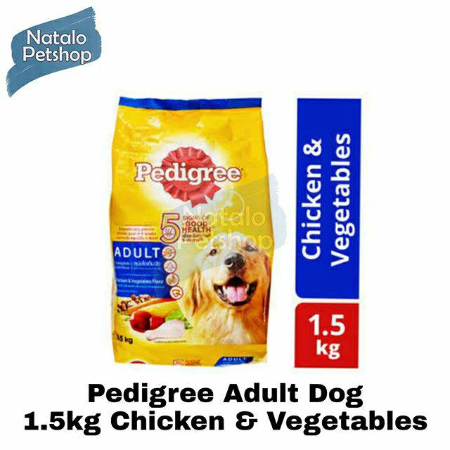 Pedigree Adult Dog Food 1.5kg Chicken &amp; Vegetables / Makanan Anjing / Pelet