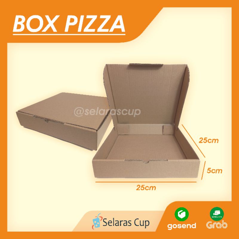 

BOX PIZZA 25x25x5 cm - KOTAK BAJU - BOX HAMPERS - BOX CORRUGATED 25x25