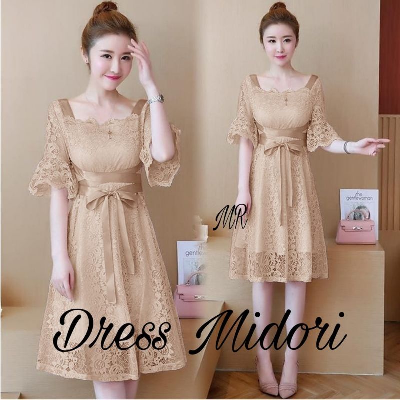 DRESS FASHION MIDORI, BRUKAT FURING, DRESS MAXY GAUN , 3 UKURAN