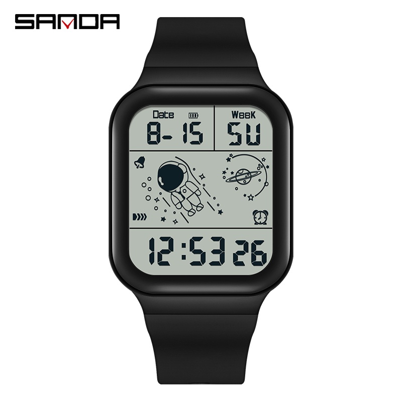 SANDA 6052 Jam Tangan Pria Wanita Digital EL Backlight Sport Watch Anti Air CURRENOS