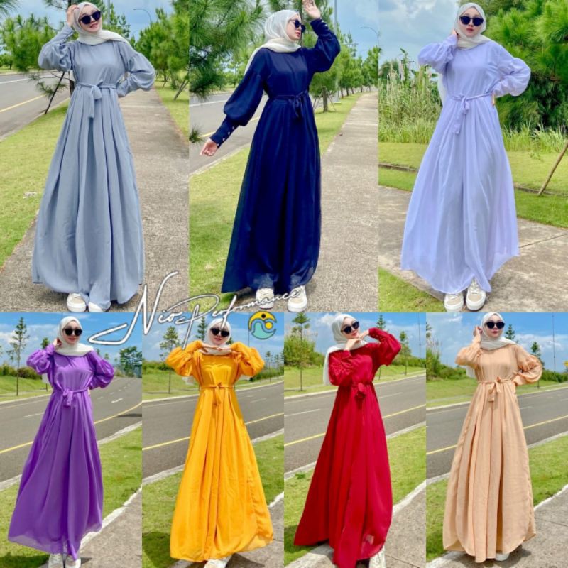 Dress Gamis Polos by NIONIO NCV Original