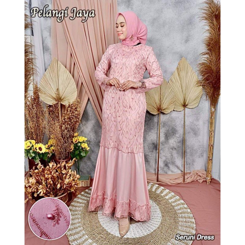 NEW REAL PICT GAMIS SERUNI DRESS/GAMIS MEWAH/GAMIS PESTA/GAMIS TULLE VELVET