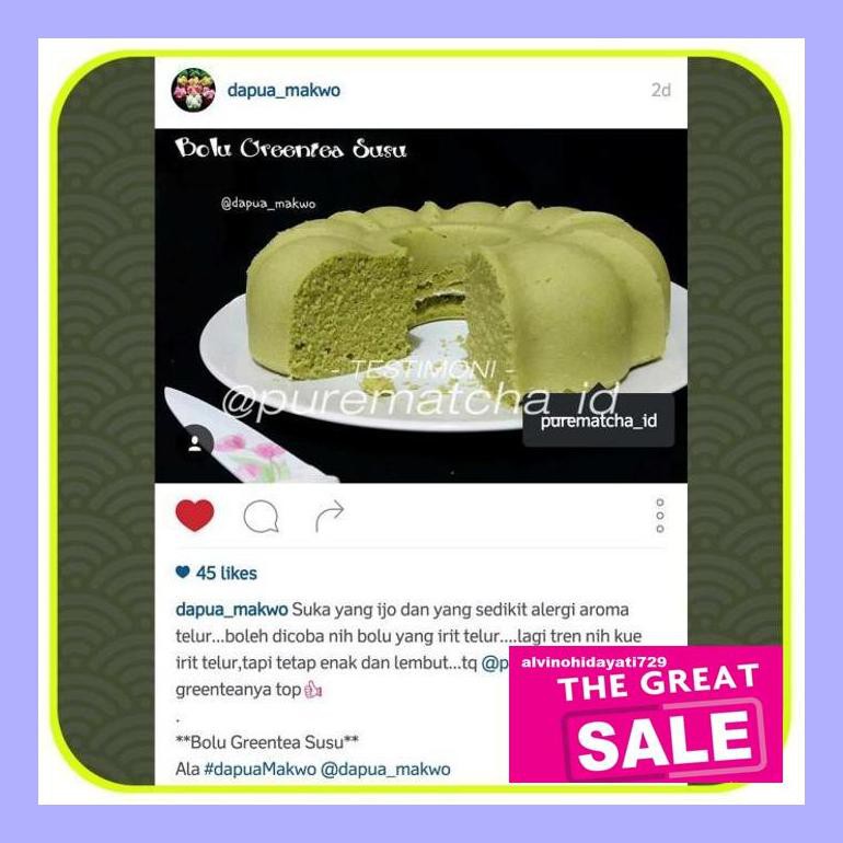 

A50Teh0 Greentea Matcha / Green Tea Powder Bubuk 100% Pure 100 Gram Te40Hs0