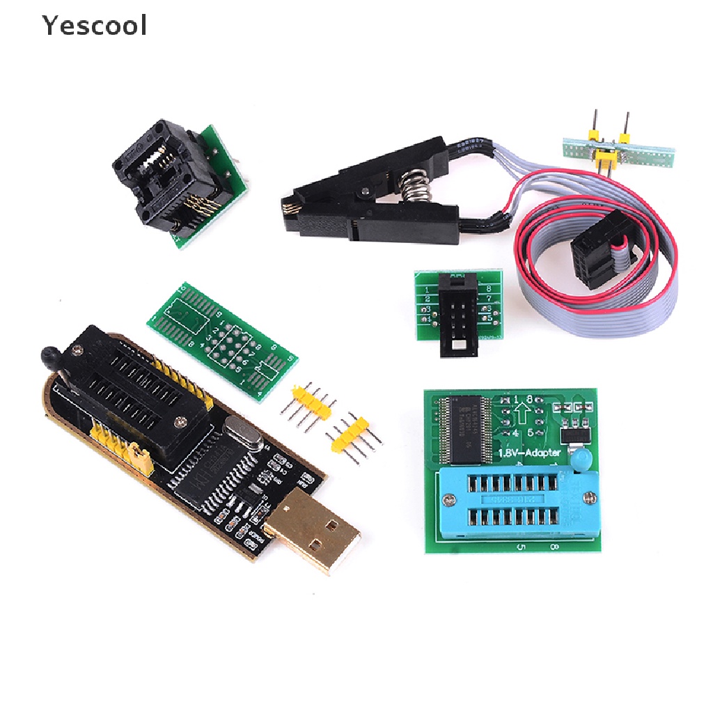 Yescool EEPROM BIOS usb programmer CH341 + SOIC8 clip + 1.8V adapter SOIC8