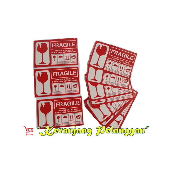 

Sticker FRAGILE AWAS PECAH HANDLE WITH CARE 9x15 cm / 5x7 cm jual per 100pcs Stiker Pengiriman