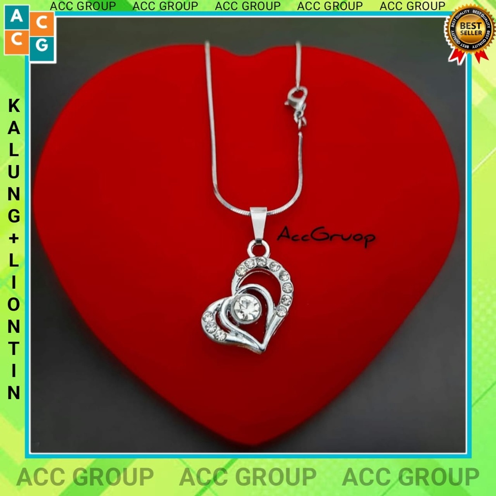 Kalung liontin fashion wanita 100% real pick anti karat awet dan tahan lama