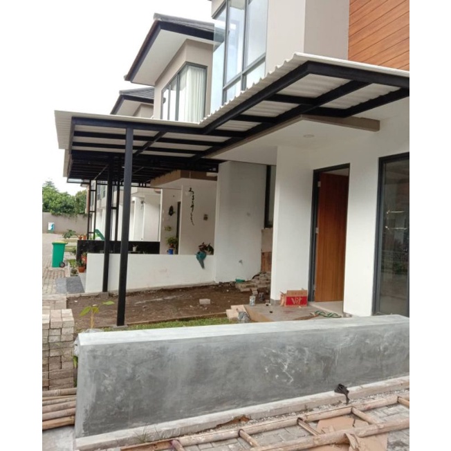 kanopi atap alderon rs rangka besi hollow galvanis