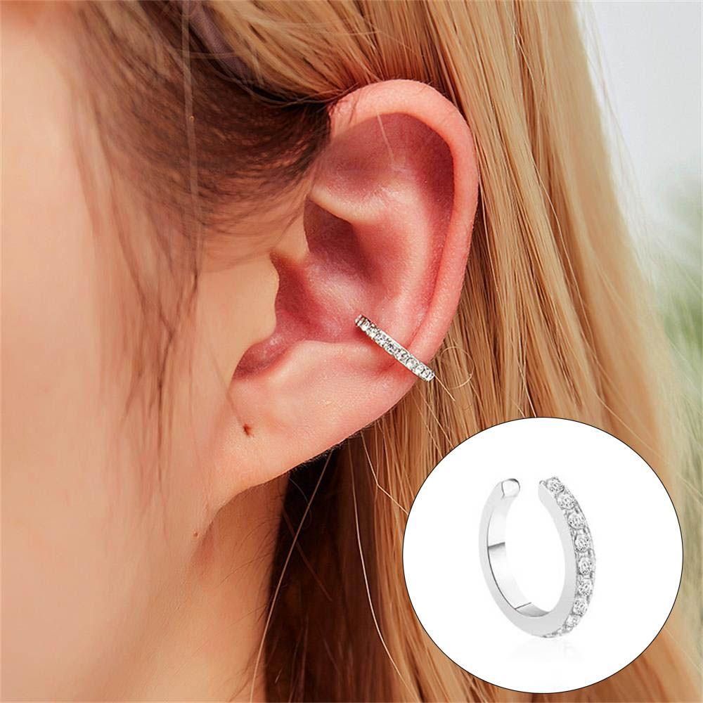 Lily 1PC CZ Cuff Anting Wanita Pria Fashion Hadiah Klip Telinga Perhiasan Tanpa Tindik Lingkaran Telinga Cuff