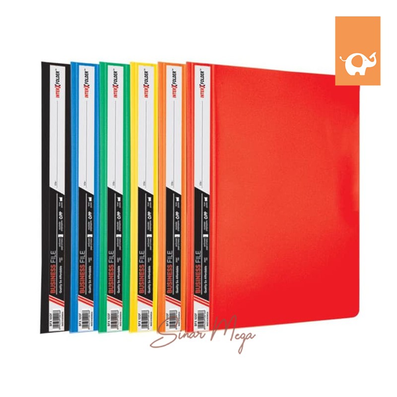 

Inter X Business File + Slip F4/ Map Plastik Folio Berkantong Selipan Varian Warna-Warni Murah