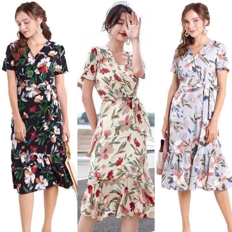 VN IMPORT SUMMER DRESS / DRESS PANTAI / DRESS KOREA / VINTAGE DRESS / CATTY FLORAL DRESS