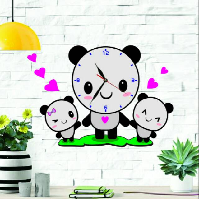 Jam karakter/ Jam dinding /Jam unik /Jam panda / kado unik