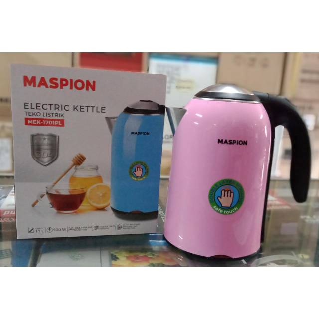 ELECTRIC KETTLE TEKO LISTRIK MASPION MEK 1701 PL CERET AIR PANAS 1,7 LITER STAINLESS STEEL TERMOS