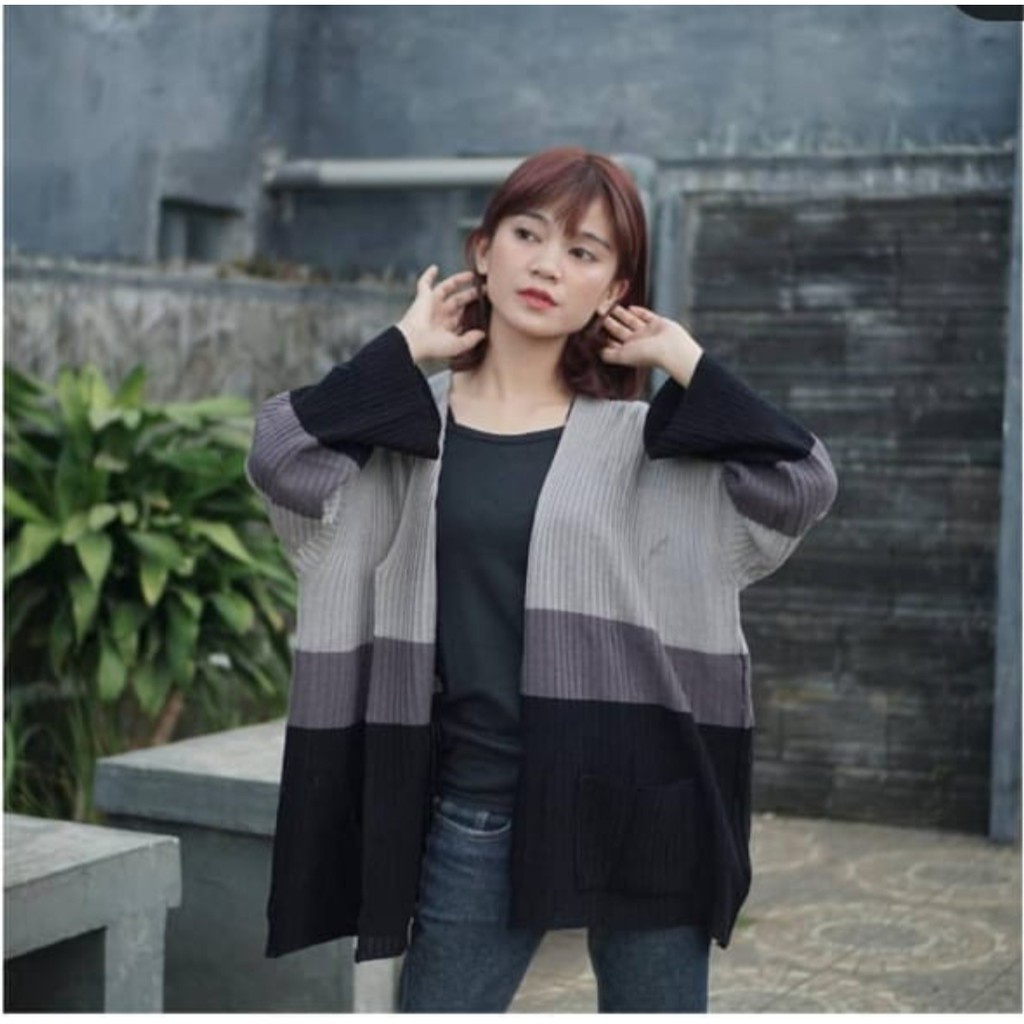 Belleza Outlet baju rajut Cardigan rajut atasan wanita Camerun