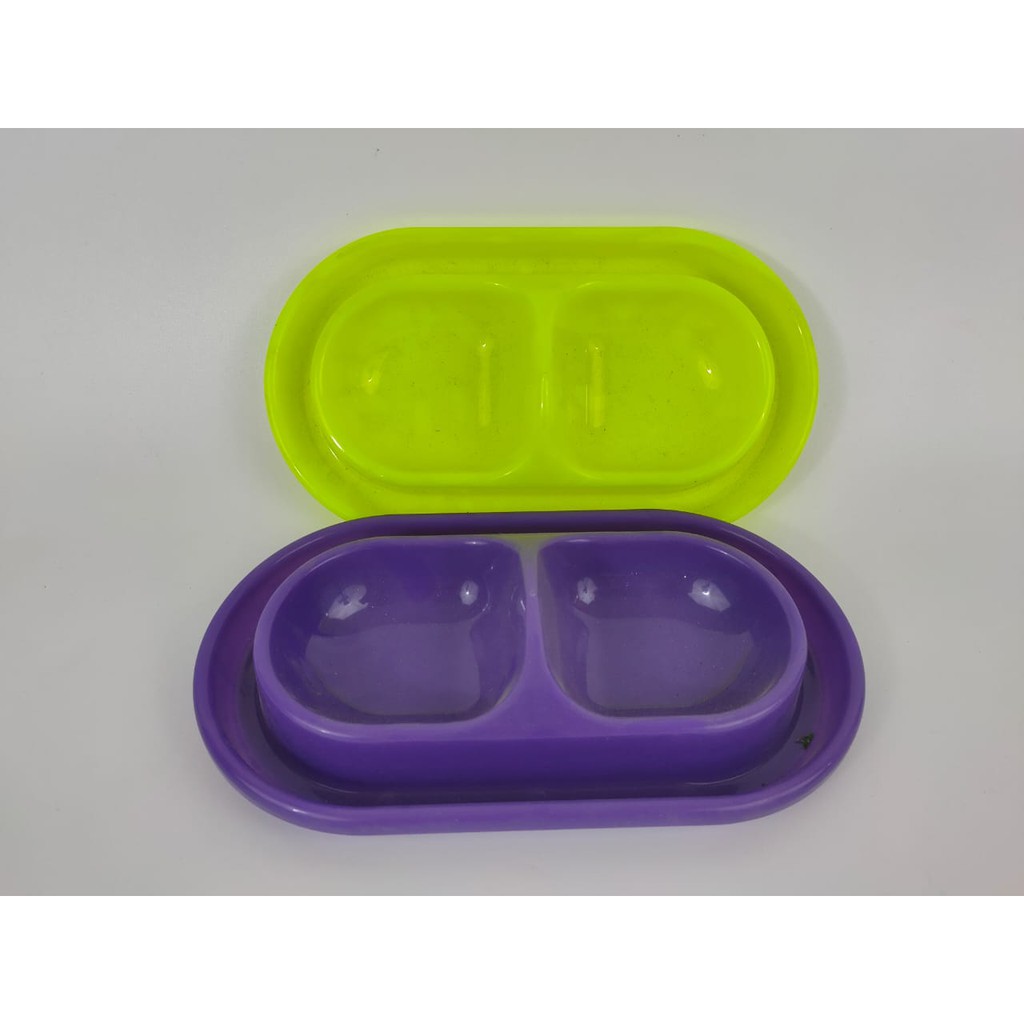 Tempat makan kucing double bulat