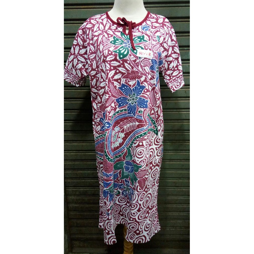 Daster Kaos Batik Prabu Kencana Ungu Bahan Daster Adem