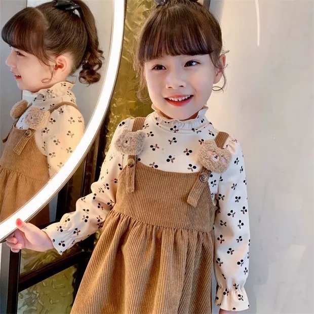 PROMO 10.10 HappyOliver DRESS BEAR COURDORAY EBV Baju Dress Anak Perempuan Import/Dress bayi perempuan/Gaun bayi perempuan