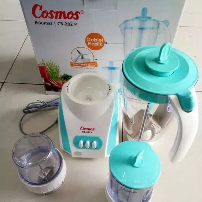 COSMOS Blender Plastik 2 Liter 3in1 3 Tabung CB 282 P - Garansi Resmi 1 Tahun