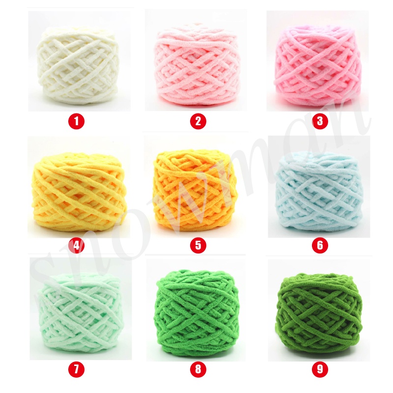 Benang rajut chenille/ chenille yarn/ benang rajut handuk 1ply import Scarf Sweater Towel Hand Knitting Crochet Craft