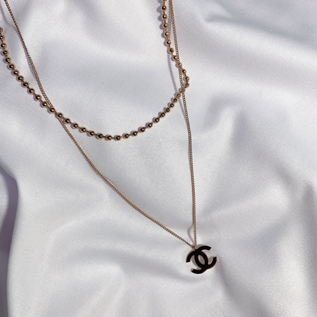 Kalung Titanium Model Chanel Rose Gold Necklace Import