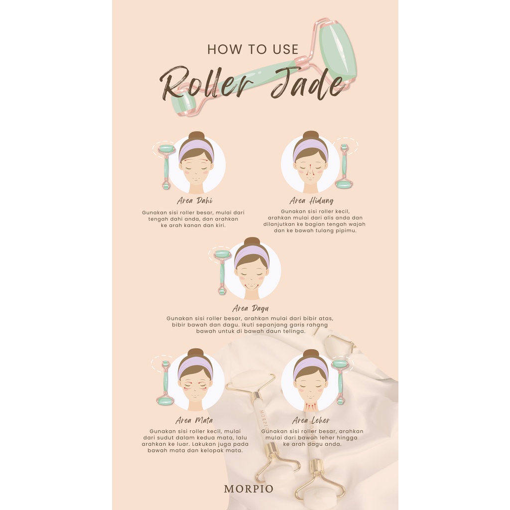 MORPIO FACE ROLLER &amp; GUASHA ROSE QUARTZ JADE ROLLER &amp; GUA SHA