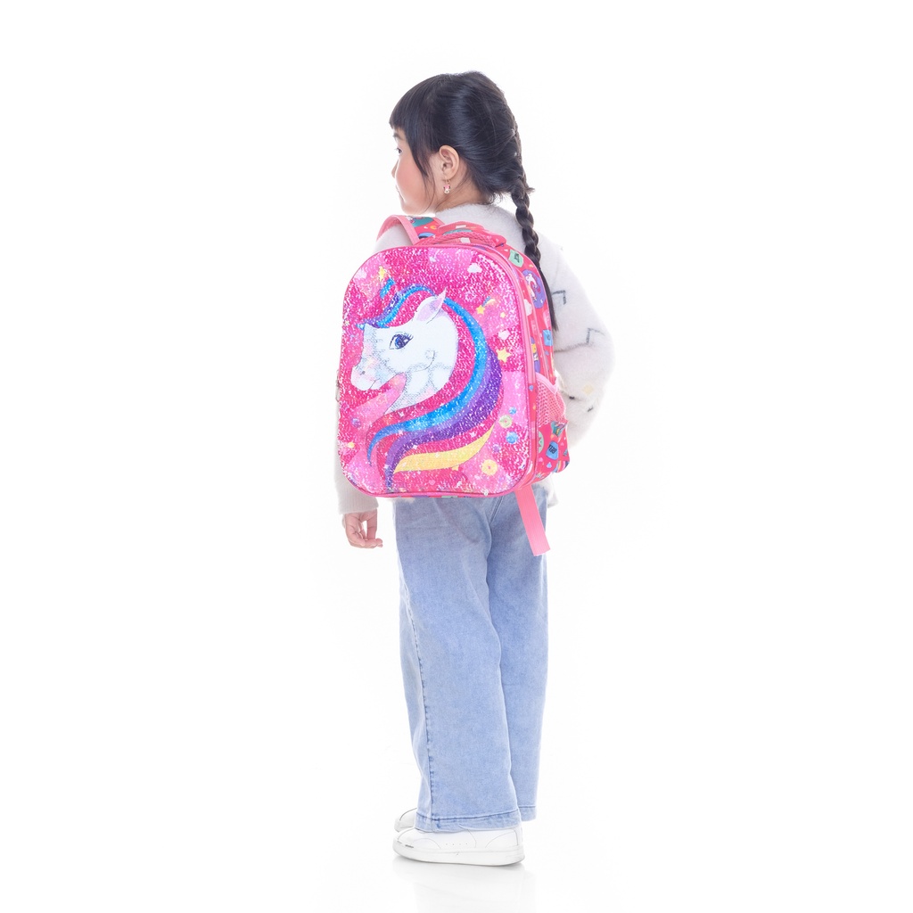 [KLIKTAS] Tas ransel anak perempuan sekolah SD usap manik 2 warna full printing