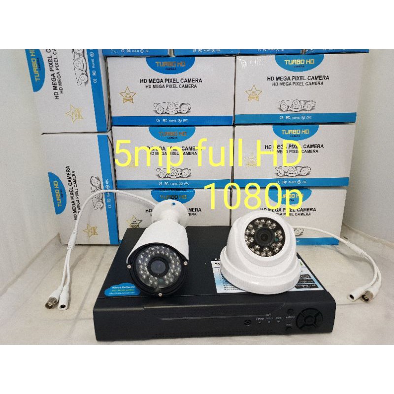 PAKET CCTV 5MP FULL HD 4CH 2 CAMERA KOMPLIT TGGL PASANG PROMO MURAH