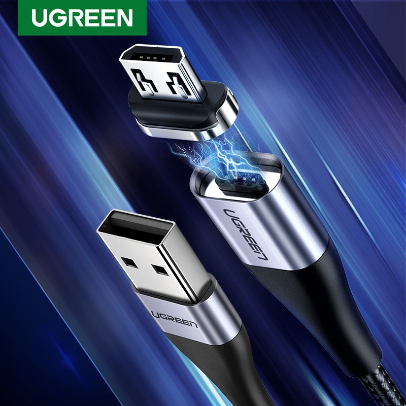 Ugreen 3A Kabel Data Charger Micro USB Magnetic 100cm Fast Charging