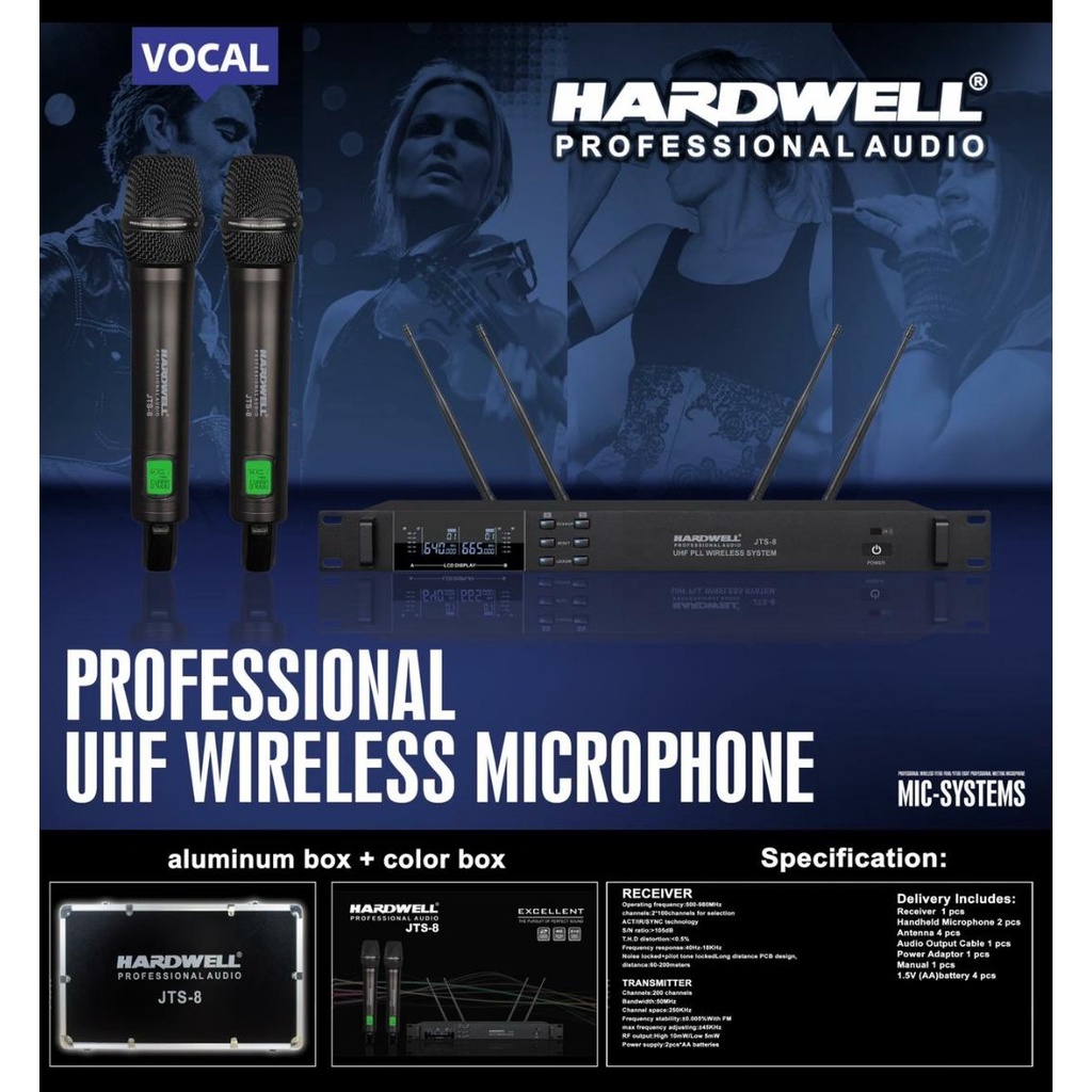 Mic Wireless HARDWELL JTS8 / JTS 8 / JTS-8 (ORIGINAL) Best Seller 