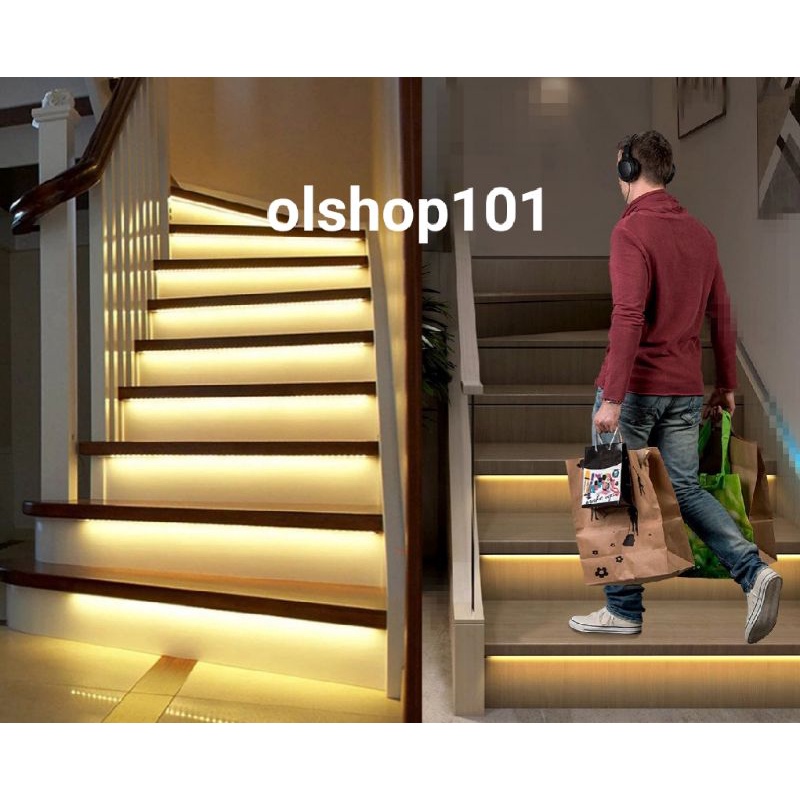 LAMPU TANGGA OTOMATIS / LAMPU LED STRIP SENSOR