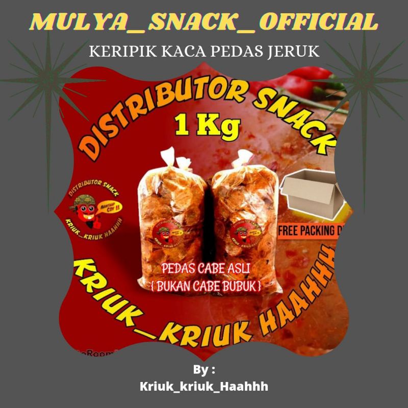 

{ PROMO } KERIPIK KACA pedas daun jeruk 1kg / Kripik Kaca Murah enak / Kripca pedas / keripik bededag pedas jeruk