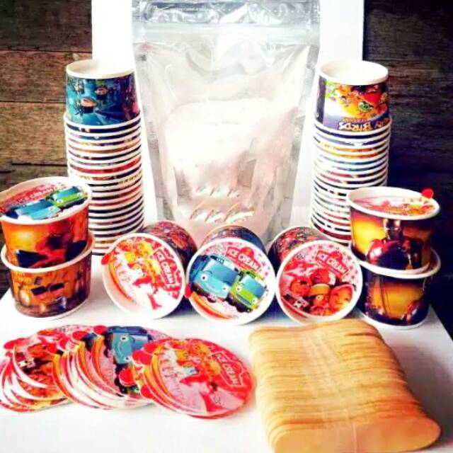 

[Termurah] paket es krim lengkap 200gr bubuk es krim Haan/paket es krim hemat/paket usaha es krim