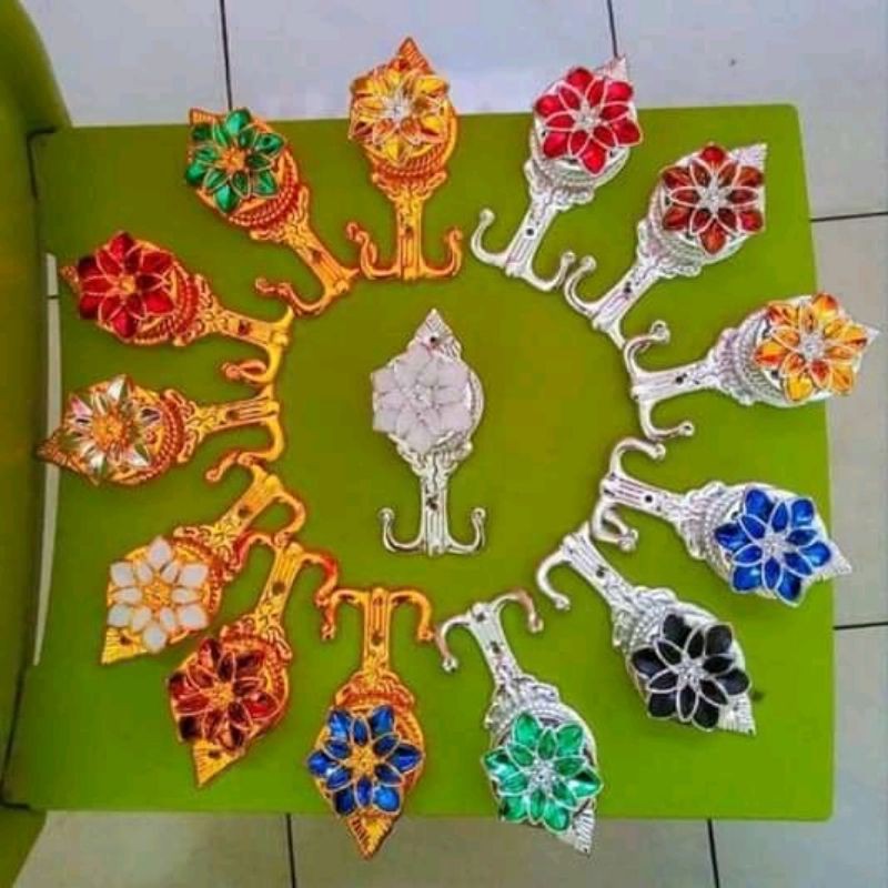 hook pengait tali hordeng minimalis motif bunga mata hari