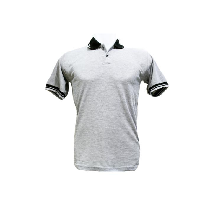 Polo Shirt Abu Kaos Kerah Polos Baju Pria Cowok Lacos Lacoste Kaus - Abu-Abu Muda, Xl High Quality
