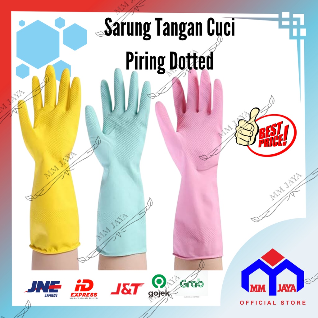 sarung tangan CUCI piring kamar mandi dotted dapur Safety