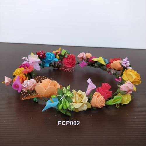 [PRODUK TERBATAS] FLOWER CROWN RAINBOW WEDDING HEADPIECE BRIDAL BANDO BUNGA FCP002