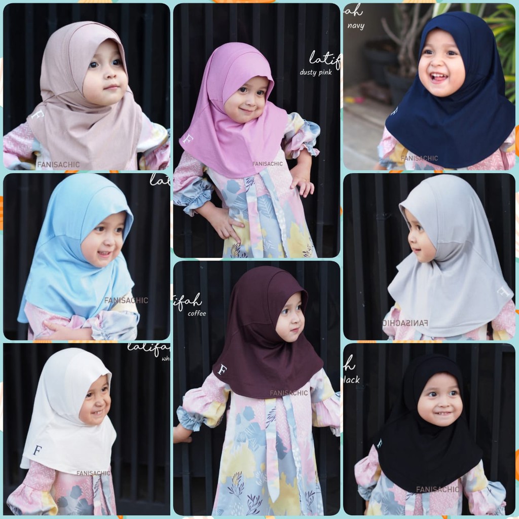 JILBAB ANAK 2-6 tahun - Fanisachic Latifah Hijab Anak kerudung Polos Hijab fanisa chic bahan adem