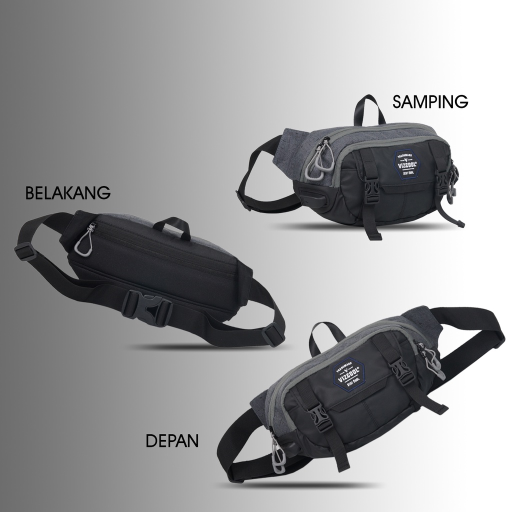 VIZCOOL - Tas Waistbag Blazer Pria/Tas Pinggang Pria/Tas Selempang Pria/Tas Fashion Pria/ Tas Baru