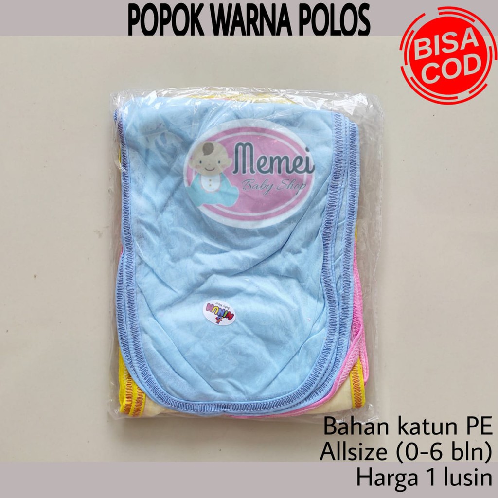 1 LUSIN (12 pcs) Popok bayi WARNA POLOS grosir TERMURAH