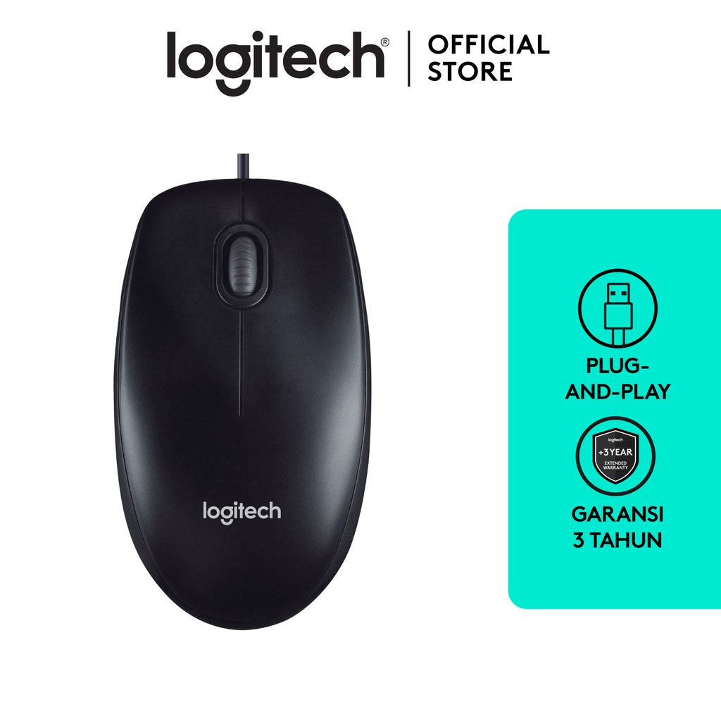Logitech M100r USB Optical Wired Mouse-0