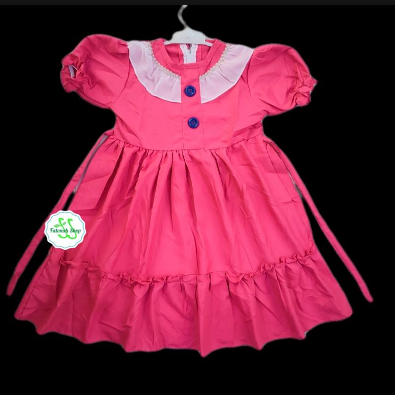 Dress Anak 6 7 8 9 tahun baju gaun anak cewek tanggung renda rempel ( dress cotunila tg )