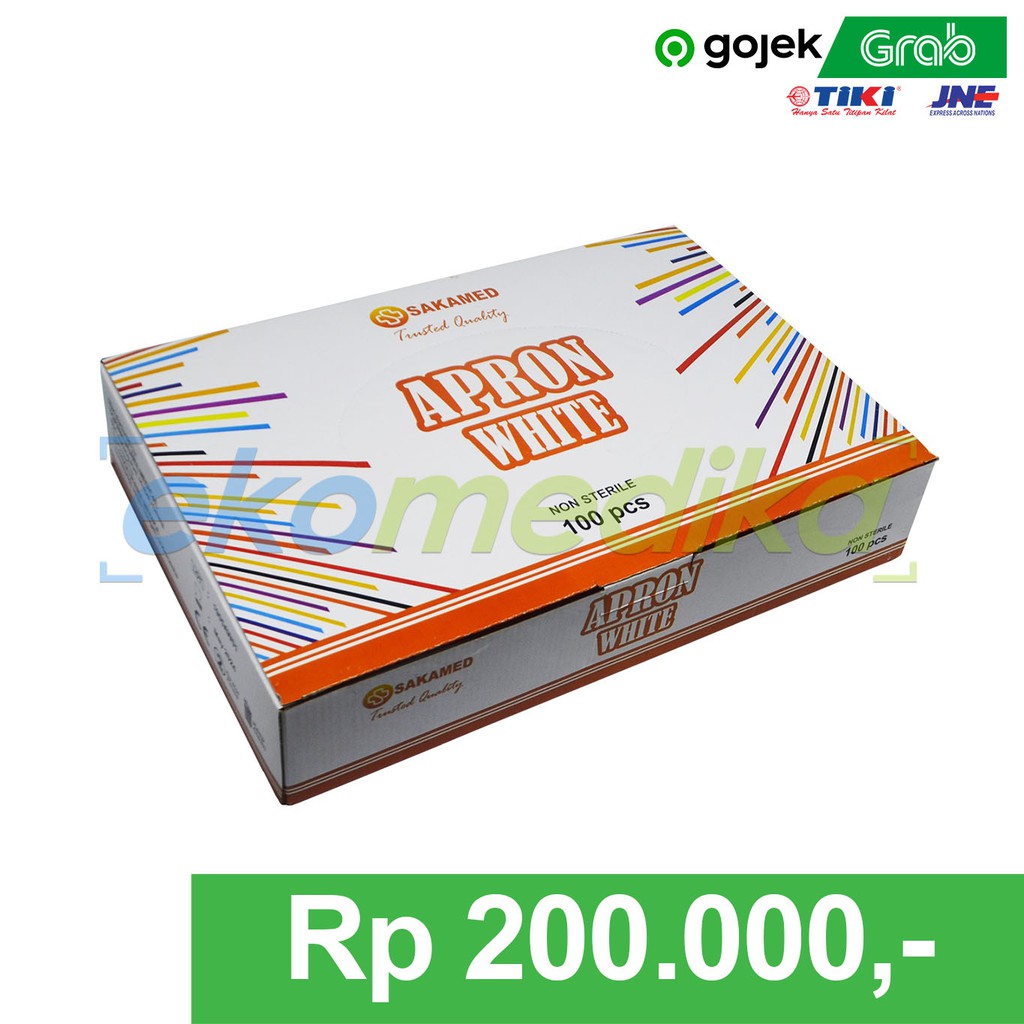 Apron Plastik Medis Sakamed Celemek Apron Medis Sekali Pakai