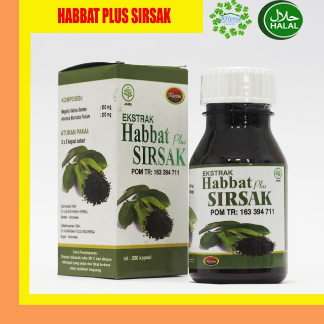 Kapsul Habbat Plus Sirsak - Kapsul Extra Habbat Plus Sirsak - 200 Kap